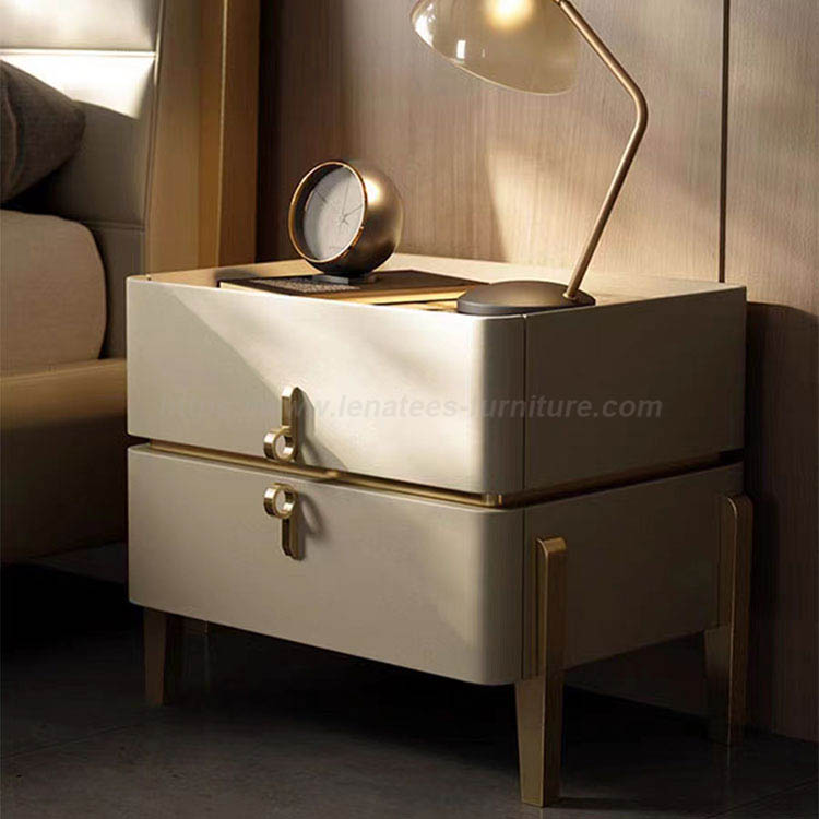 Modern White Storage Bedside Table