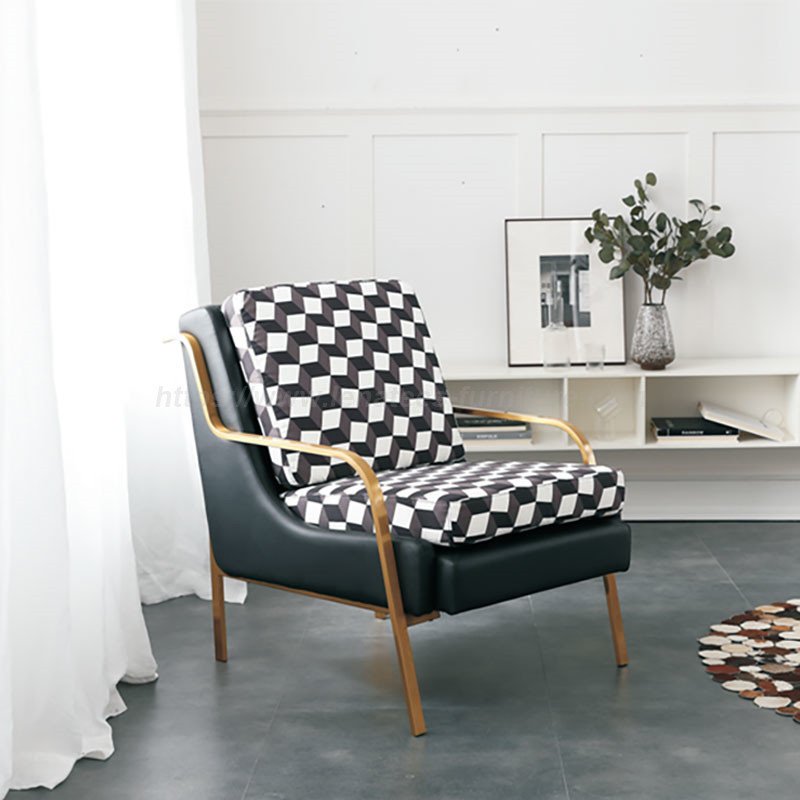 2-black---white-grid-leather-leisure-chair-215774 Leisure Chair