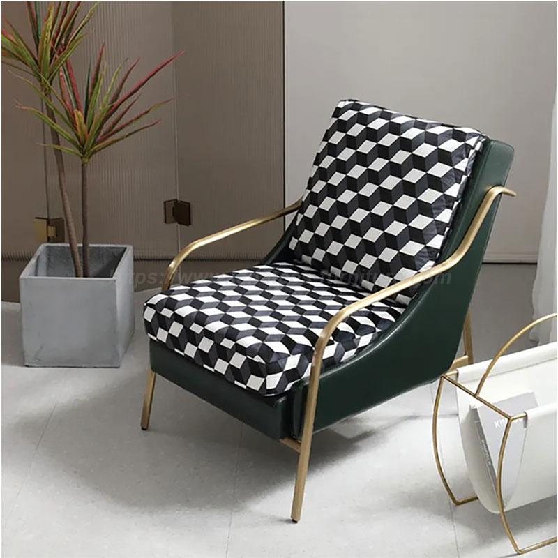 black-white-grid-leather-leisure-chair_220414 Leisure Chair