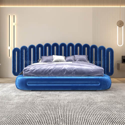Custom leather luxury bed