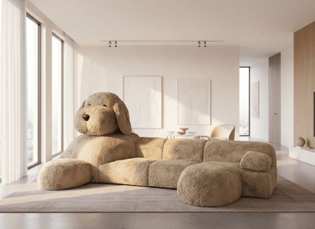 Giant Plush Dog Sofa
