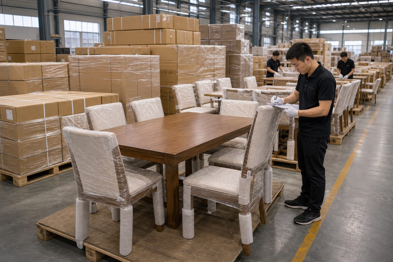 Export packing and quality control for custom dining tables chairs and dining sets