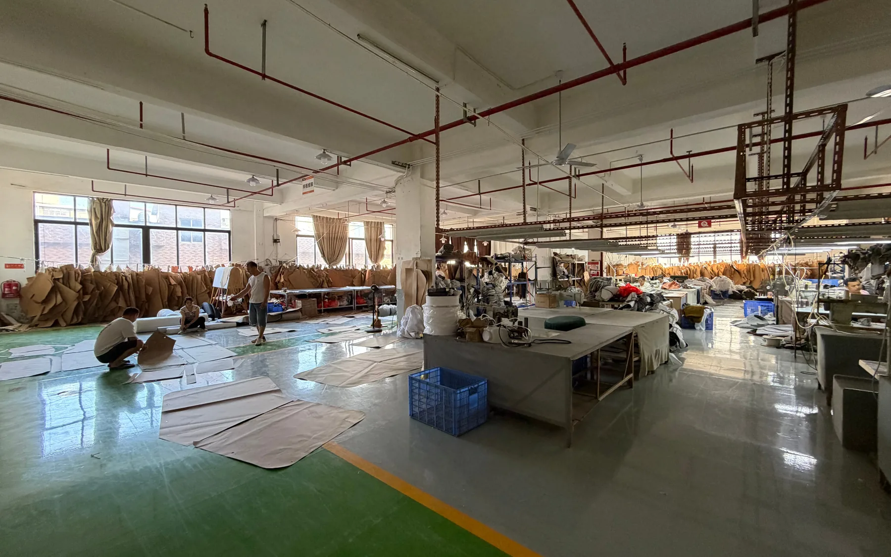 Real upholstery production workshop at Lenatees Furniture in Foshan