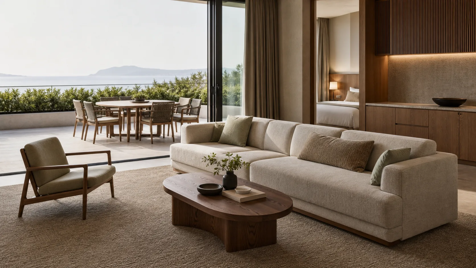 Custom project furniture with modular sofa hotel casegoods and outdoor dining