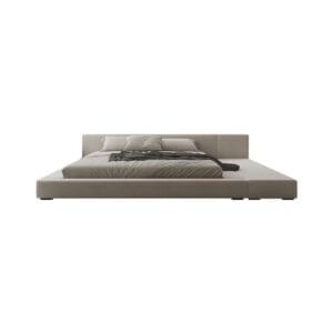 minimalist-upholstered-platform-bed-side-bench-03 Minimalist upholstered platform bed with side bench