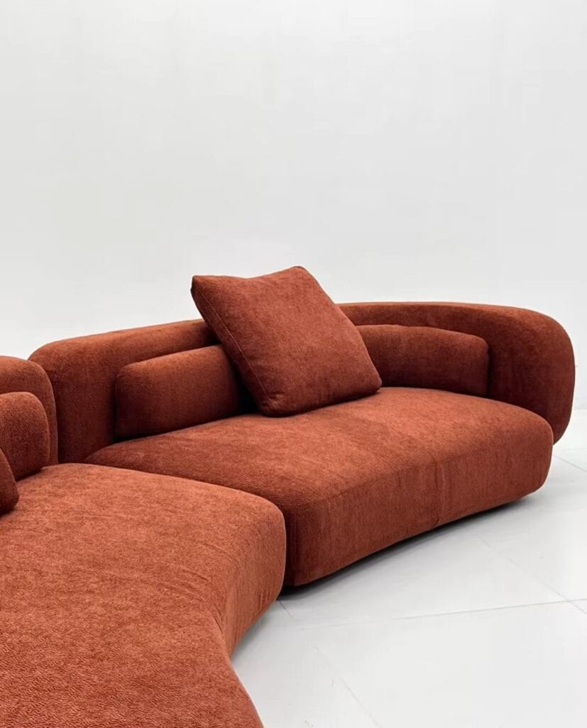 Modern Curved Modular Sectional Sofa with Rounded Arms