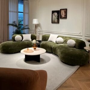 Modern Curved Modular Sofa with Integrated Side Table image 4 Modern Curved Modular Sofa with Integrated Side Table