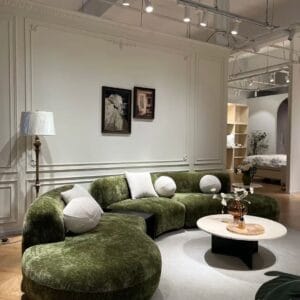 Modern Curved Modular Sofa with Integrated Side Table image 6 Modern Curved Modular Sofa with Integrated Side Table