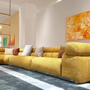 Modern modular sectional sofa with rounded arms