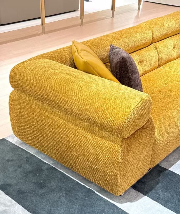 Modern modular sectional sofa with rounded arms
