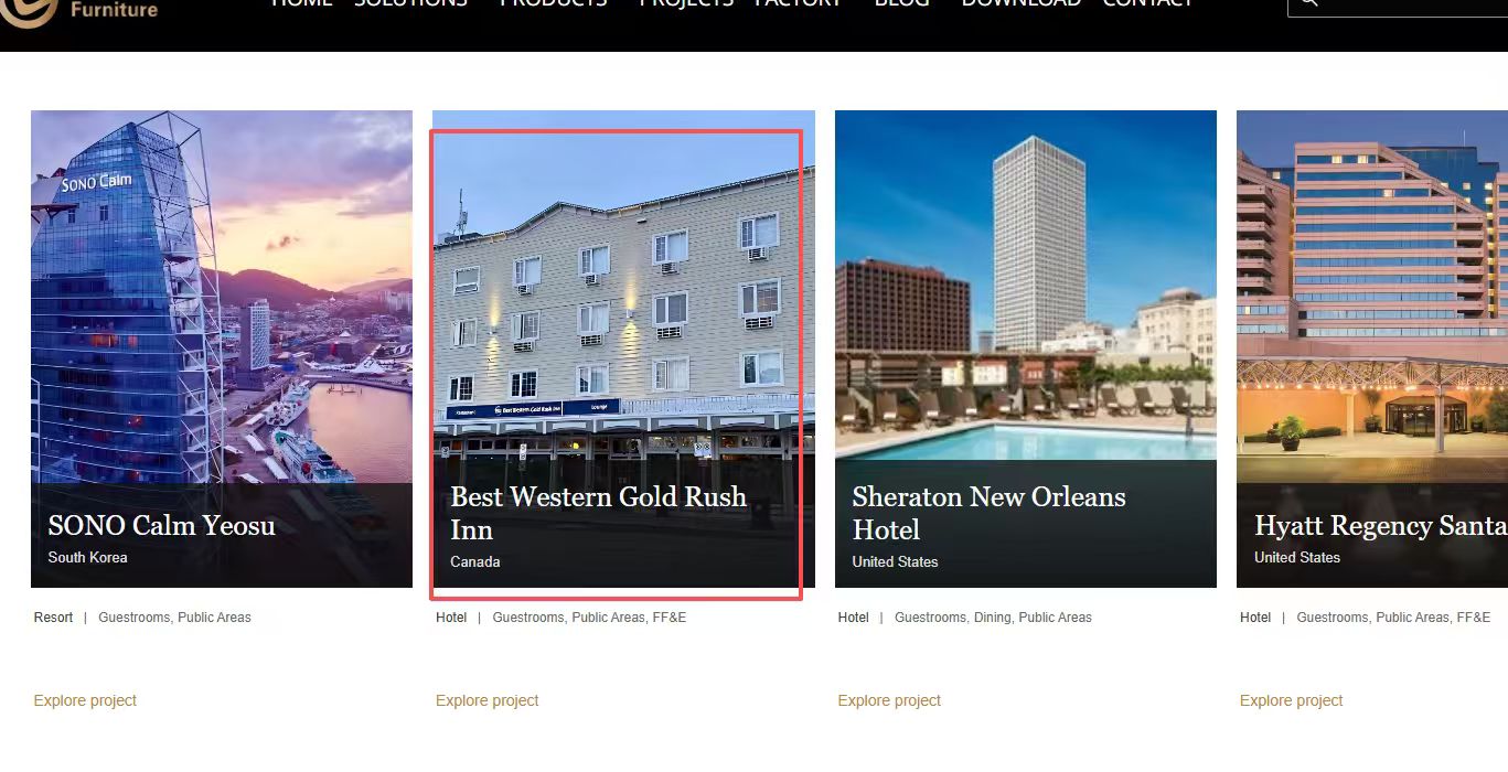 Best Western Gold Rush Inn furniture project in Canada