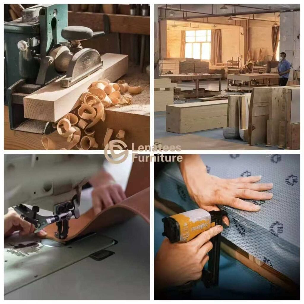 Lenatees furniture workshop showing woodworking and upholstery production
