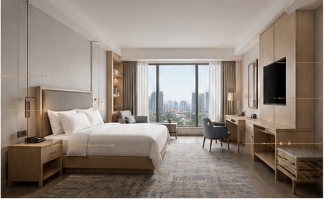 Hotel guestroom furniture anatomy