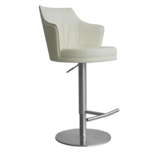 2009 light upholstered bar chair with a wraparound back, pedestal base and projecting footrest