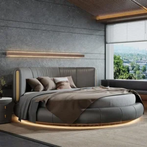 Modern minimalist round double bed
