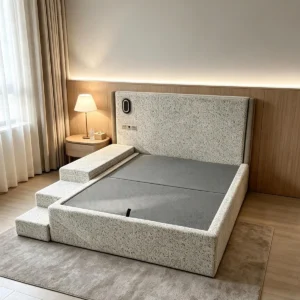 WM101 Upholstered Bed with a Lift-Up Base