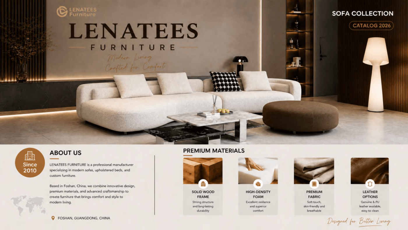 2026 Lenatees sofa collection catalogue cover